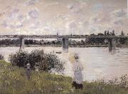 Claude Monet Byt the Bridge at Argenteuil oil painting on canvas